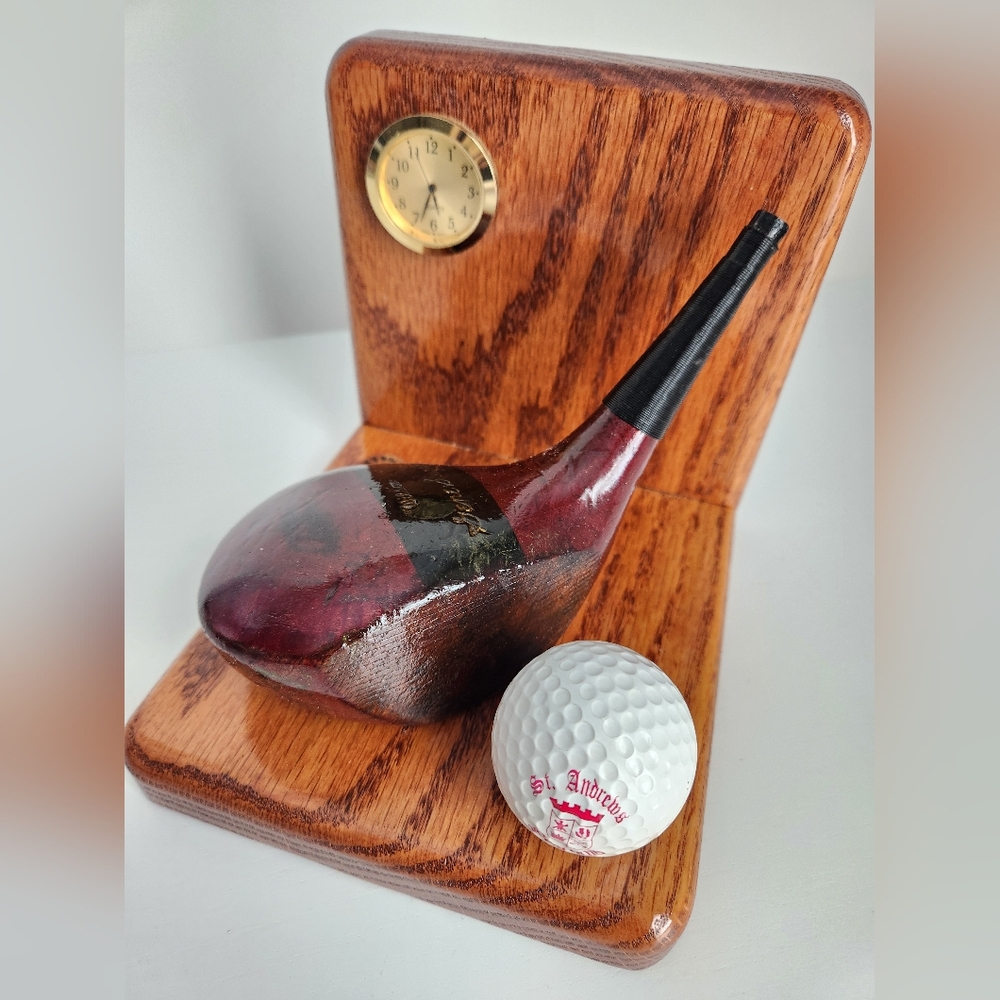 Wilson Gene Sarazen Persimmon Brassie Golf Club St Andrews Scottland Ball Clock